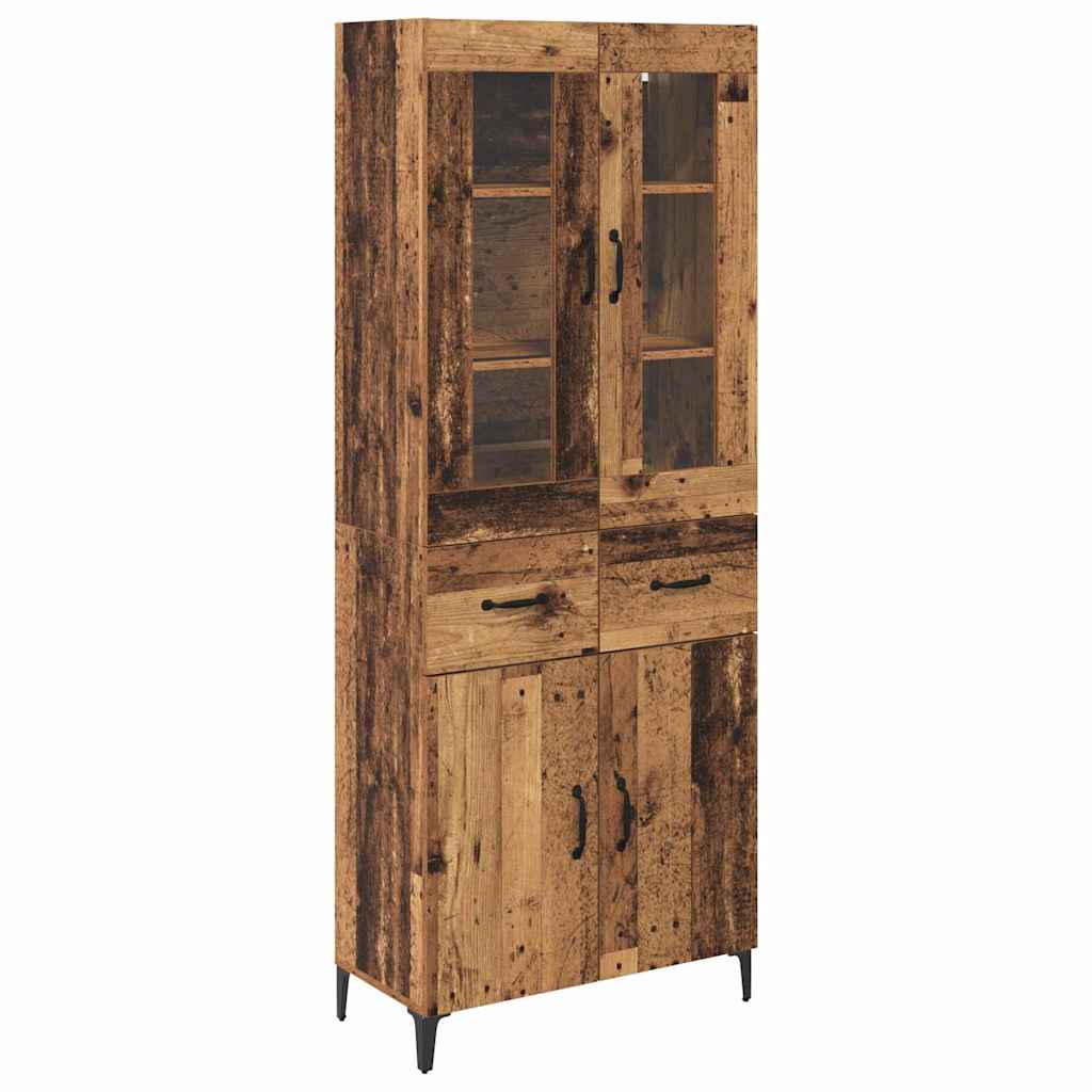 vidaXL Highboard Montowane na ścianie Stare drewno 69,5 x 34 x 180 cm
