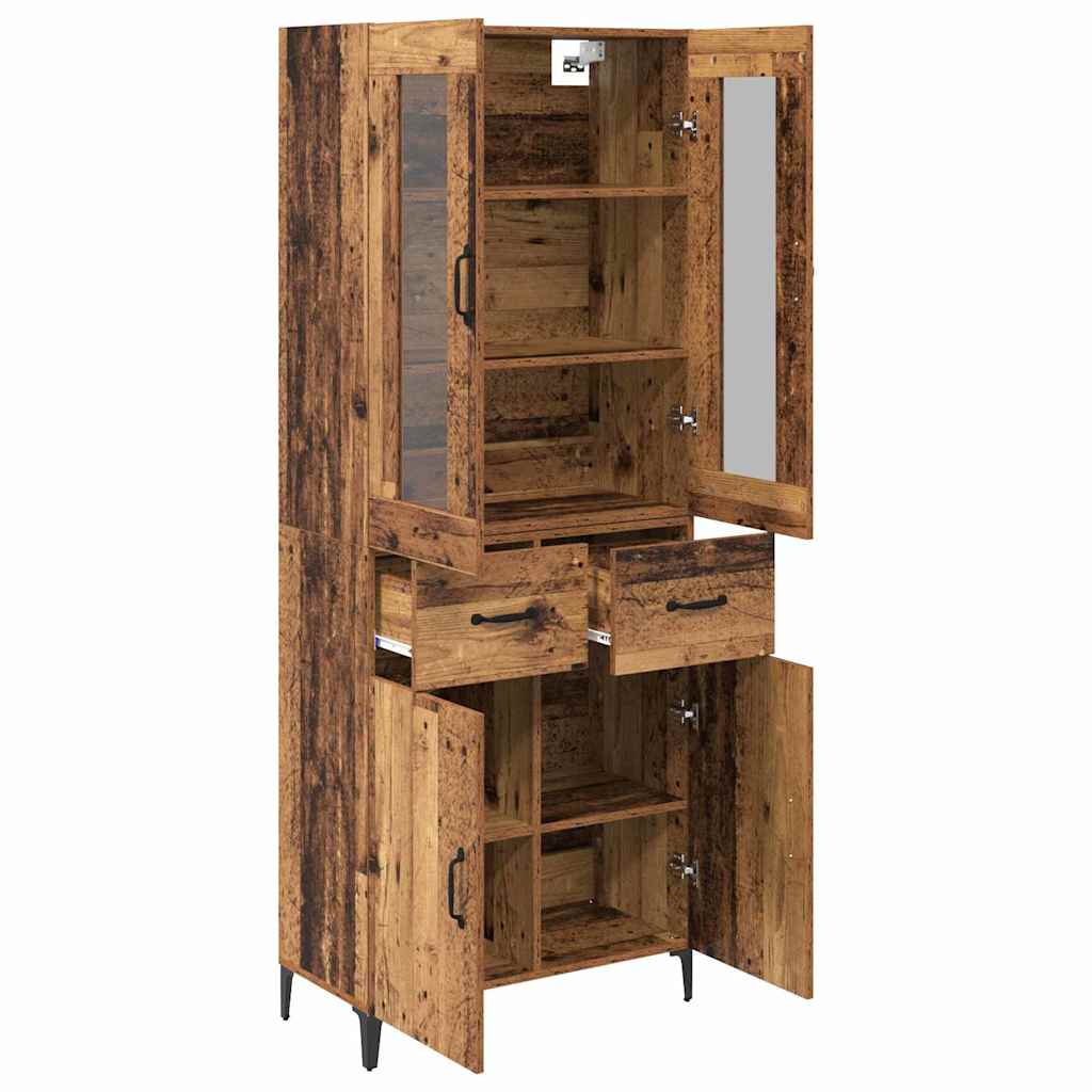 vidaXL Highboard Montowane na ścianie Stare drewno 69,5 x 34 x 180 cm