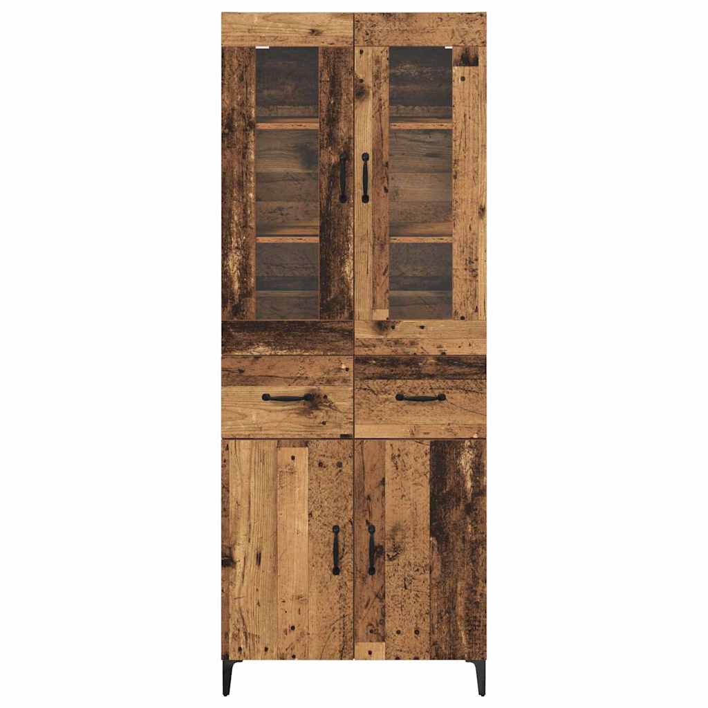 vidaXL Highboard Montowane na ścianie Stare drewno 69,5 x 34 x 180 cm
