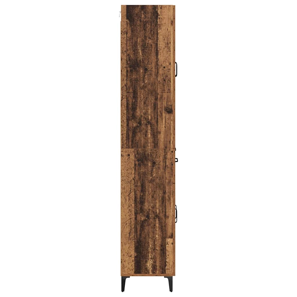 vidaXL Highboard Montowane na ścianie Stare drewno 69,5 x 34 x 180 cm