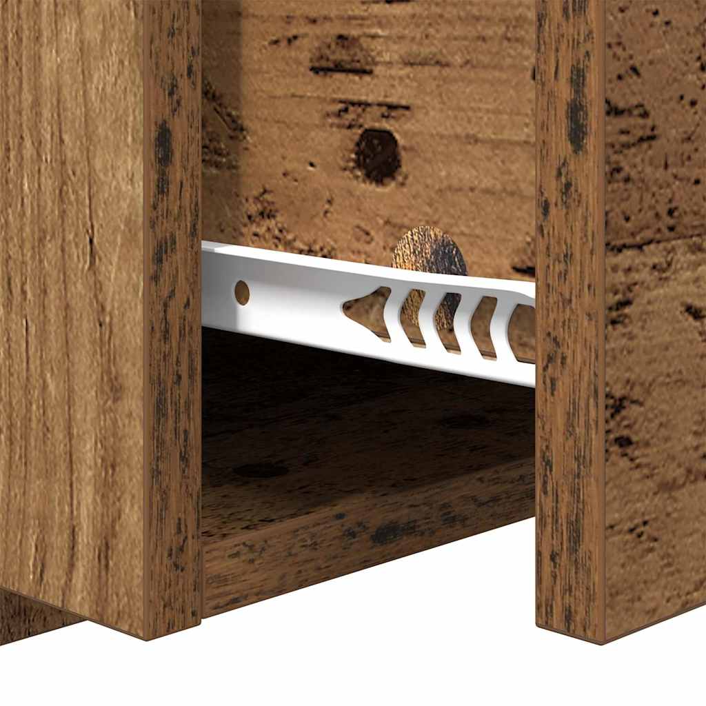 vidaXL Zagłówek z szafką 3 pcs Stare drewno Materiał drewnopochodny