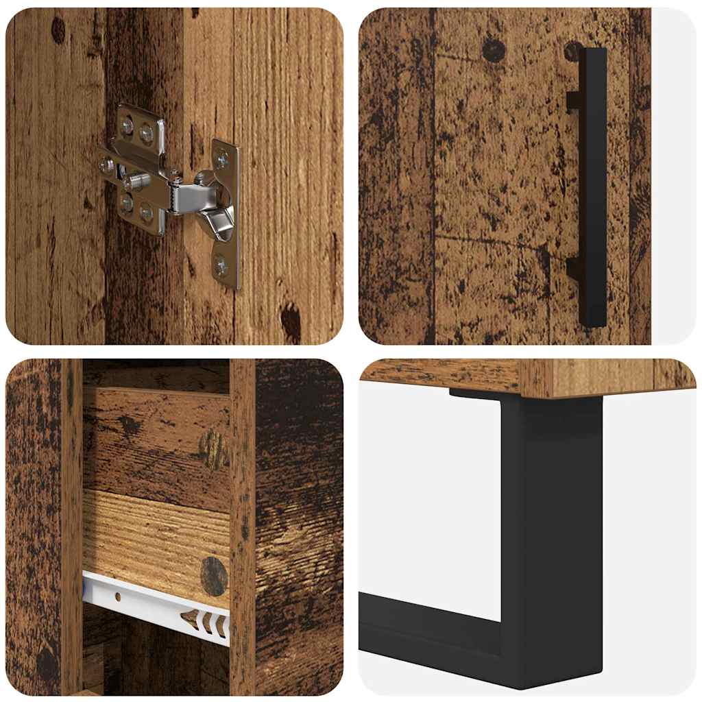 vidaXL Highboard z szufladą 2 pcs Stare drewno 69,5 x 34 x 180 cm