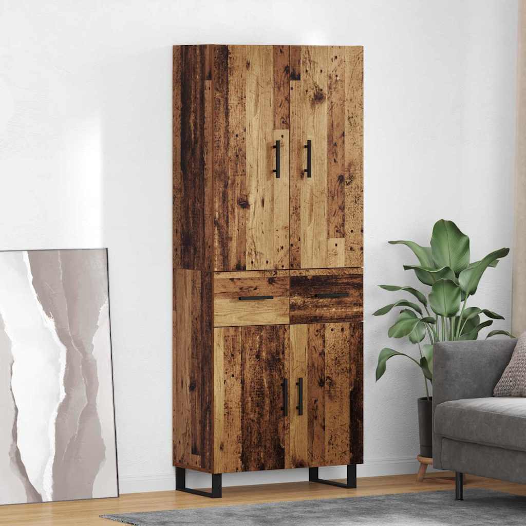 vidaXL Highboard z szufladą 2 pcs Stare drewno 69,5 x 34 x 180 cm
