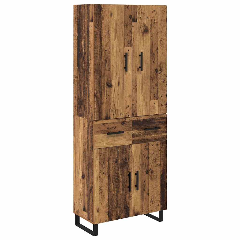 vidaXL Highboard z szufladą 2 pcs Stare drewno 69,5 x 34 x 180 cm