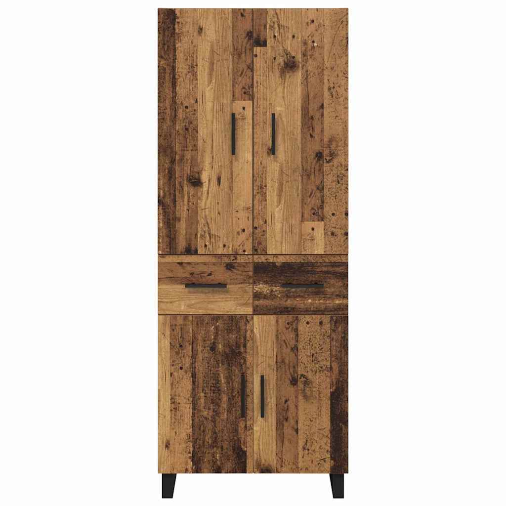 vidaXL Highboard z szufladą 2 pcs Stare drewno 69,5 x 34 x 180 cm