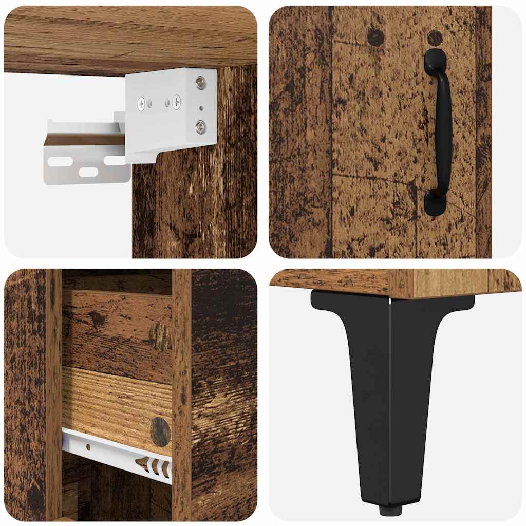 vidaXL Highboard z szufladą Stare drewno 69,5 x 34 x 180 cm