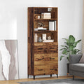 vidaXL Highboard z szufladą Stare drewno 69,5 x 34 x 180 cm