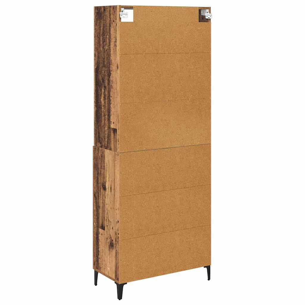 vidaXL Highboard z szufladą Stare drewno 69,5 x 34 x 180 cm