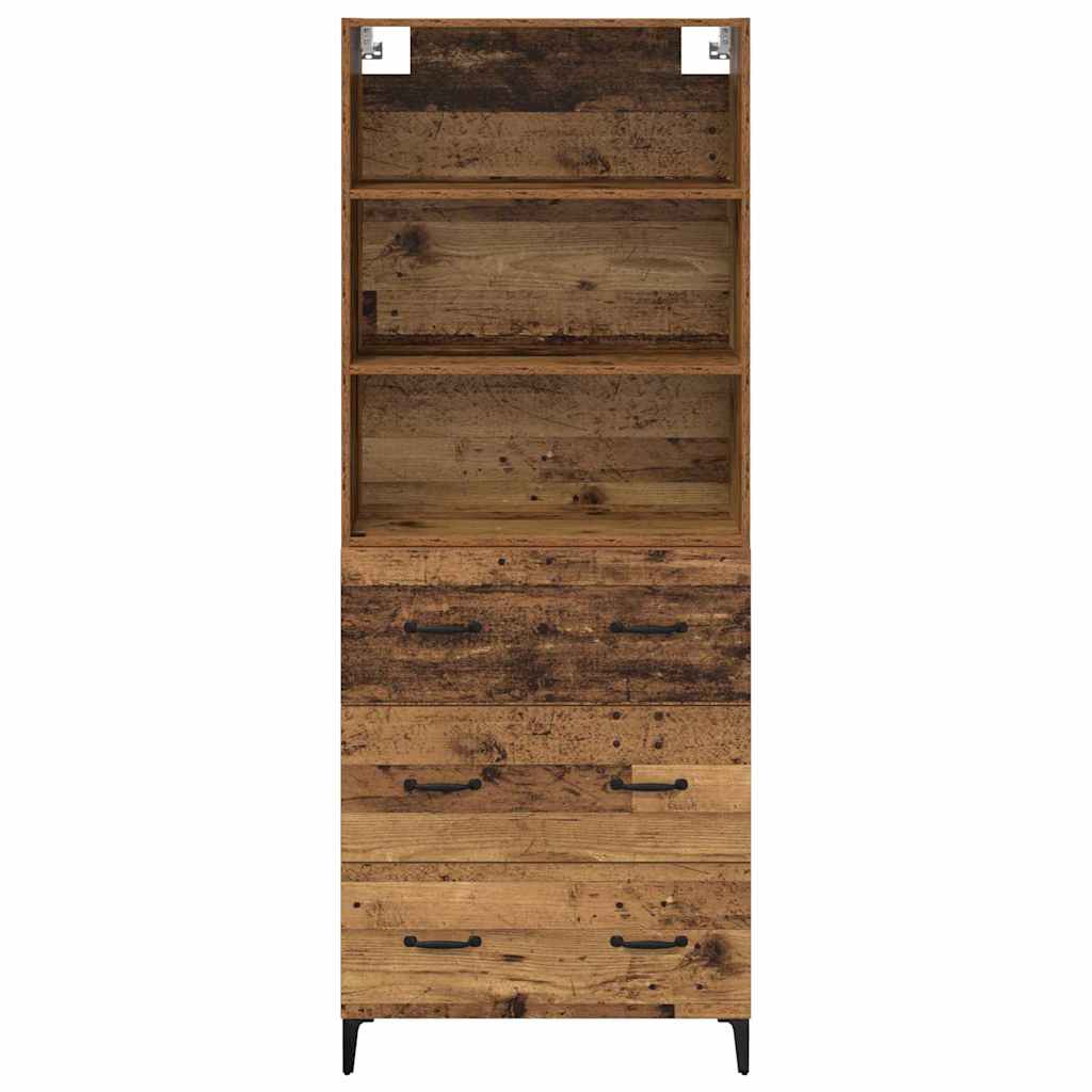 vidaXL Highboard z szufladą Stare drewno 69,5 x 34 x 180 cm