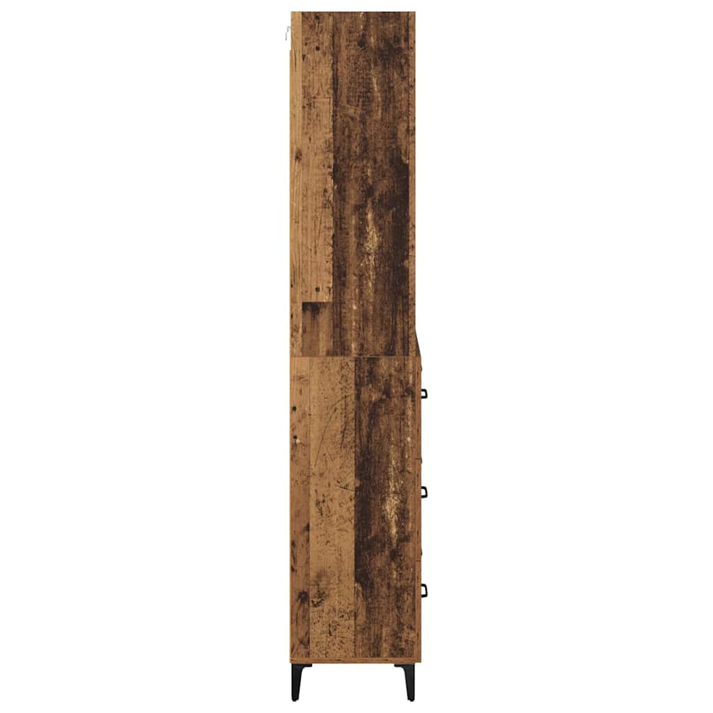 vidaXL Highboard z szufladą Stare drewno 69,5 x 34 x 180 cm