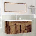vidaXL Szafka Łazienkowa z drzwiami Stare drewno 100 x 38,5 x 46 cm
