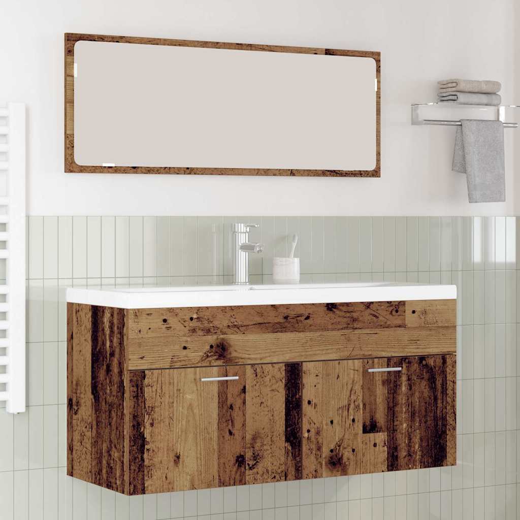 vidaXL Szafka Łazienkowa z drzwiami Stare drewno 100 x 38,5 x 46 cm
