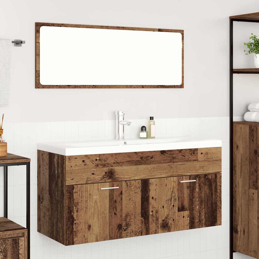 vidaXL Szafka Łazienkowa z drzwiami Stare drewno 100 x 38,5 x 46 cm