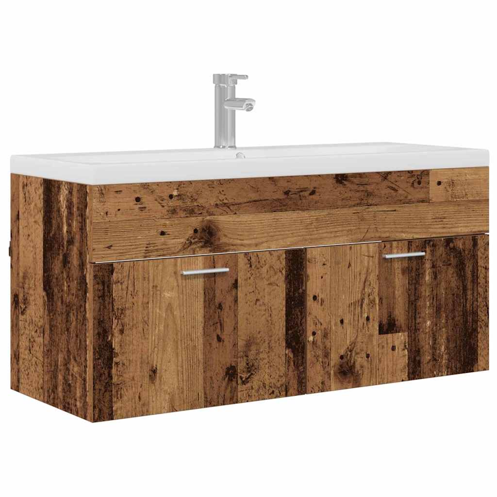 vidaXL Szafka Łazienkowa z drzwiami Stare drewno 100 x 38,5 x 46 cm