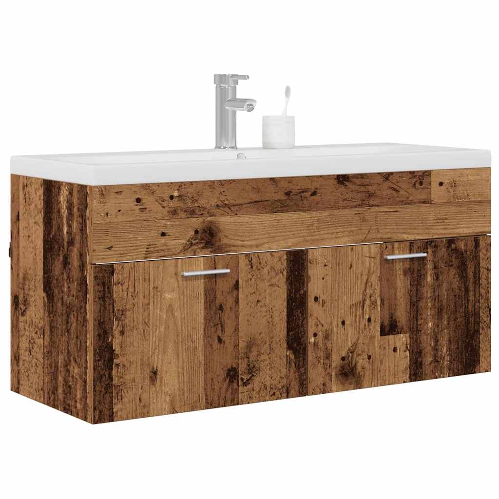 vidaXL Szafka Łazienkowa z drzwiami Stare drewno 100 x 38,5 x 46 cm