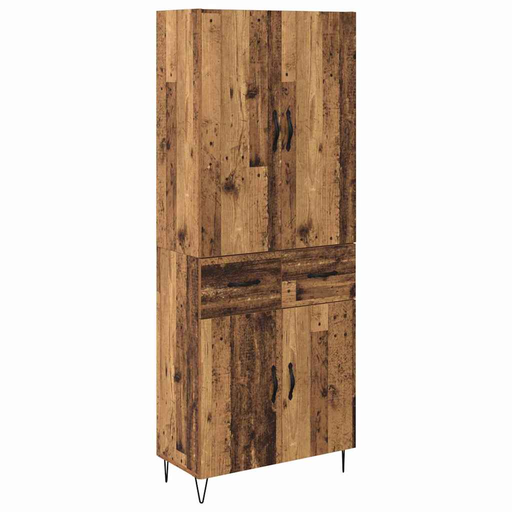 vidaXL Highboard 2 pcs Stare drewno Drewno inżynieryjne i szkło