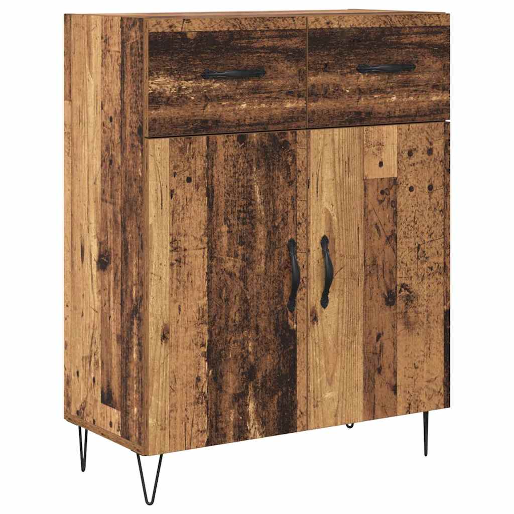 vidaXL Highboard 2 pcs Stare drewno Drewno inżynieryjne i szkło