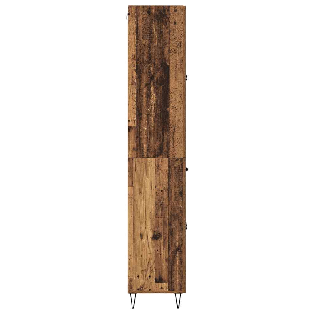 vidaXL Highboard 2 pcs Stare drewno Drewno inżynieryjne i szkło