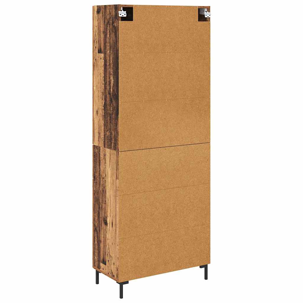 vidaXL Highboard z szufladą 2 pcs Stare drewno Materiał drewnopochodny