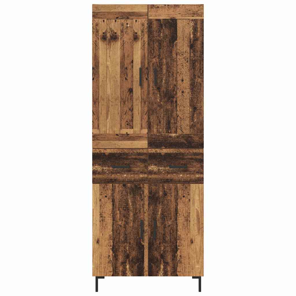 vidaXL Highboard z szufladą 2 pcs Stare drewno Materiał drewnopochodny