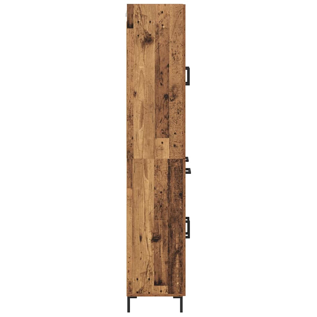 vidaXL Highboard z szufladą 2 pcs Stare drewno Materiał drewnopochodny