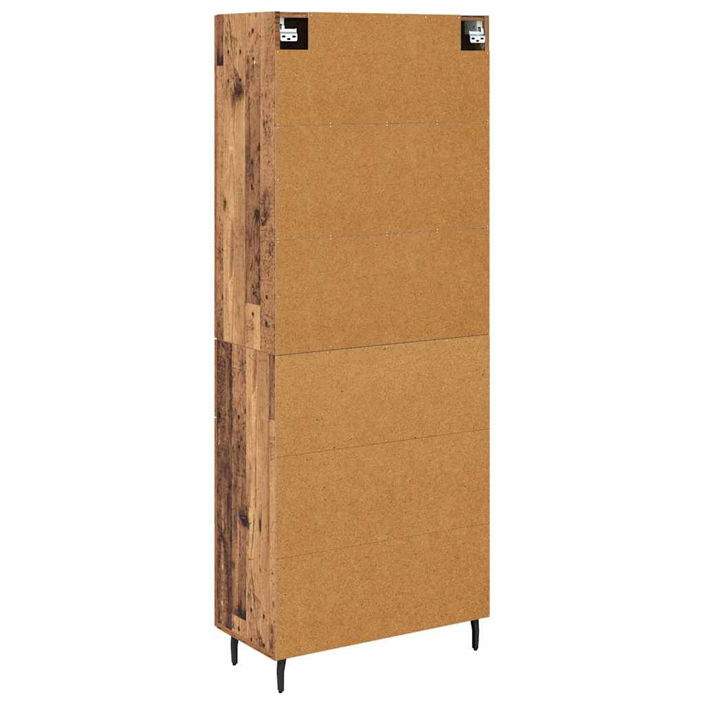 vidaXL Highboard 2 pcs Stare drewno Drewno inżynieryjne i szkło