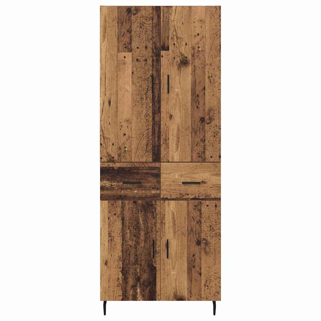 vidaXL Highboard 2 pcs Stare drewno Drewno inżynieryjne i szkło