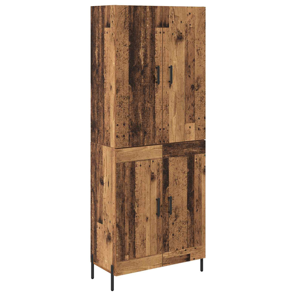 vidaXL Highboard Montowane na ścianie Stare drewno 69,5 x 34 x 180 cm