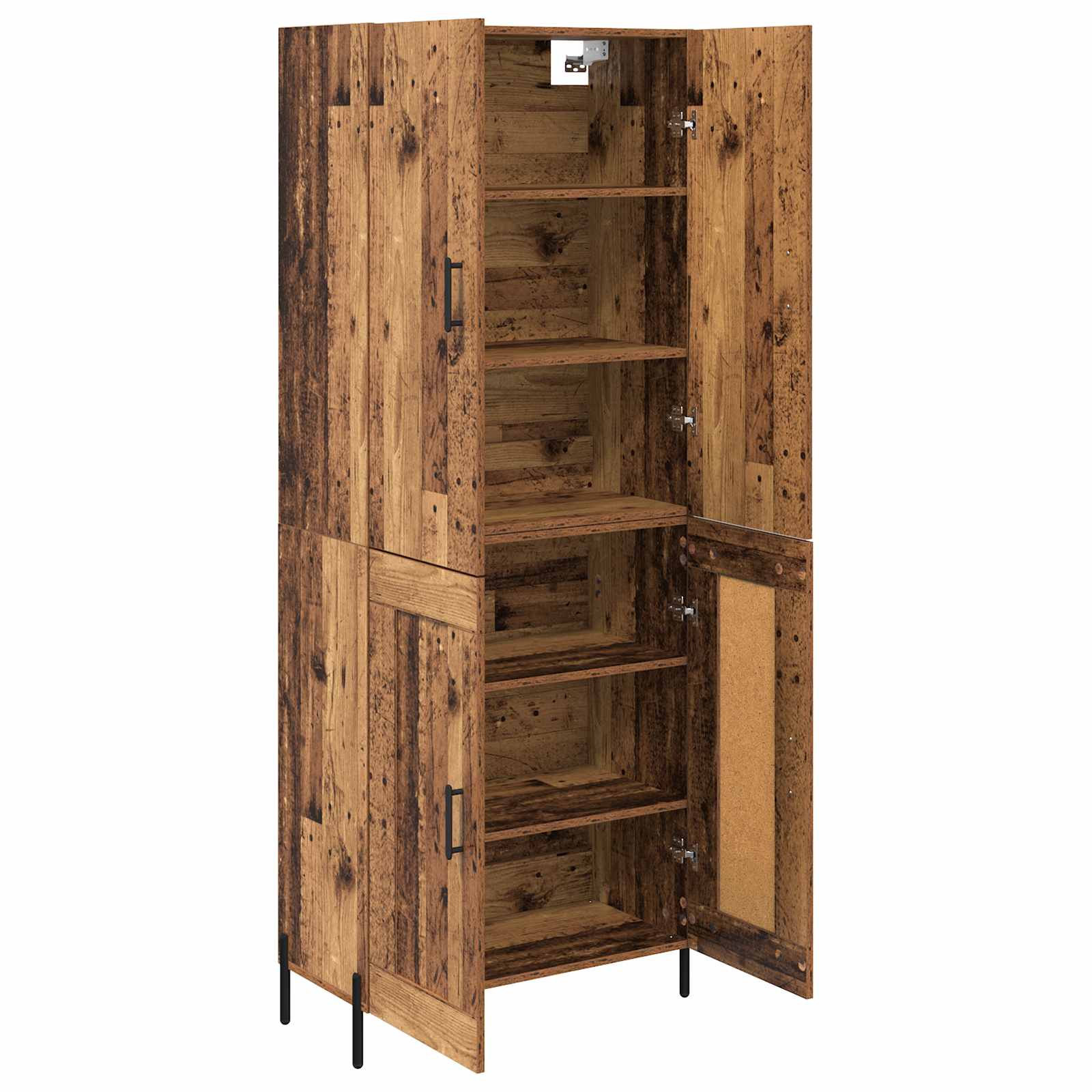 vidaXL Highboard Montowane na ścianie Stare drewno 69,5 x 34 x 180 cm