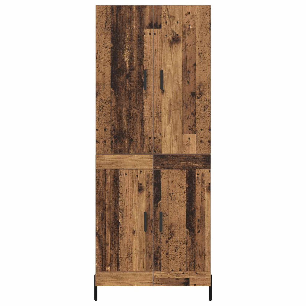 vidaXL Highboard Montowane na ścianie Stare drewno 69,5 x 34 x 180 cm