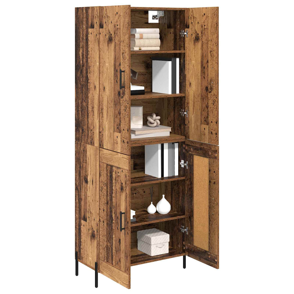vidaXL Highboard Montowane na ścianie Stare drewno 69,5 x 34 x 180 cm