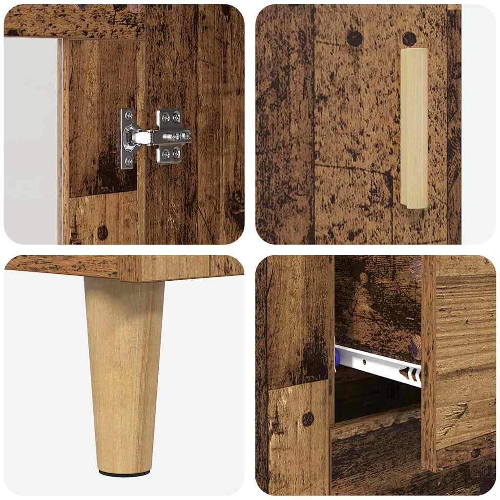 vidaXL Highboard z szufladą Stare drewno 69,5 x 34 x 180 cm
