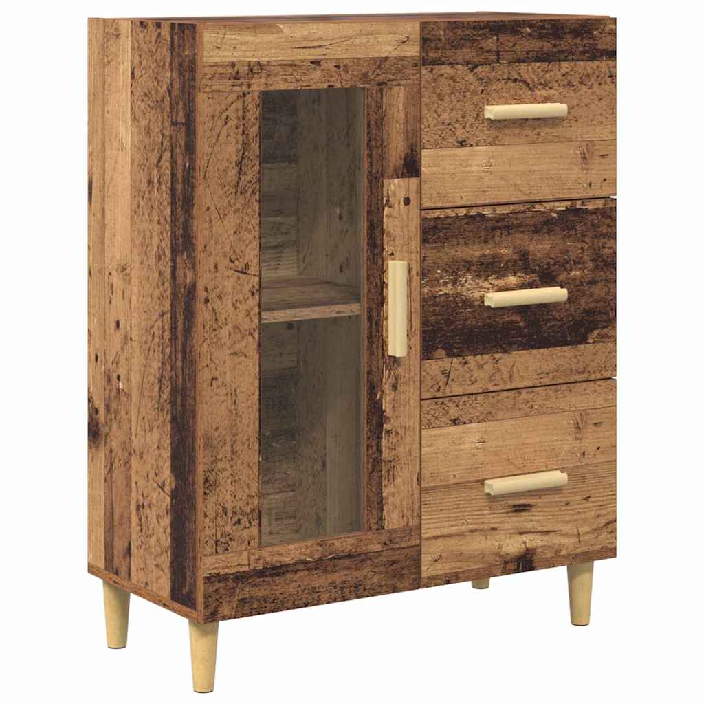 vidaXL Highboard z szufladą Stare drewno 69,5 x 34 x 180 cm