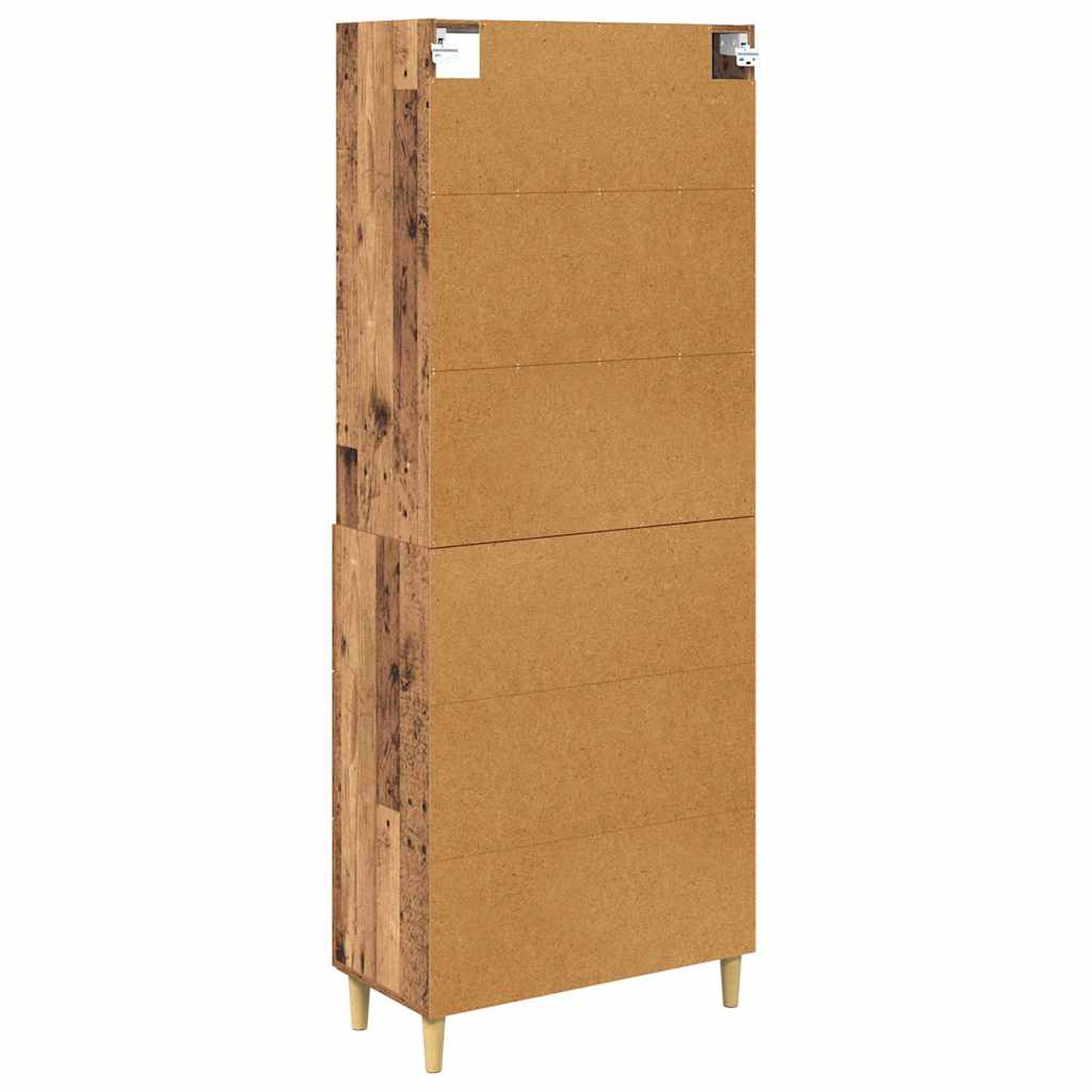 vidaXL Highboard z szufladą Stare drewno 69,5 x 34 x 180 cm