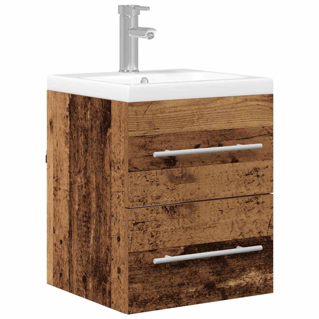 vidaXL Szafka pod umywalkę z szufladą Stare drewno 41 x 38,5 x 48 cm