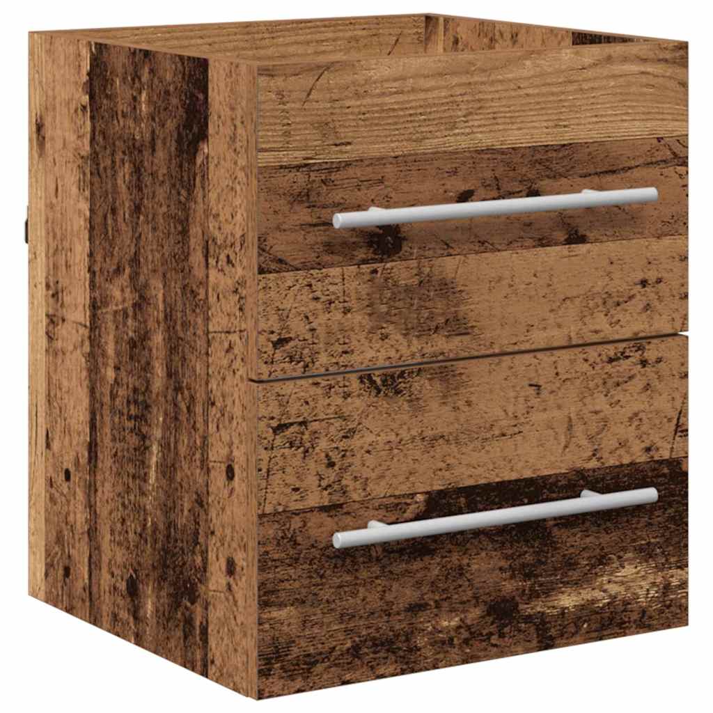 vidaXL Szafka pod umywalkę z szufladą Stare drewno 41 x 38,5 x 48 cm