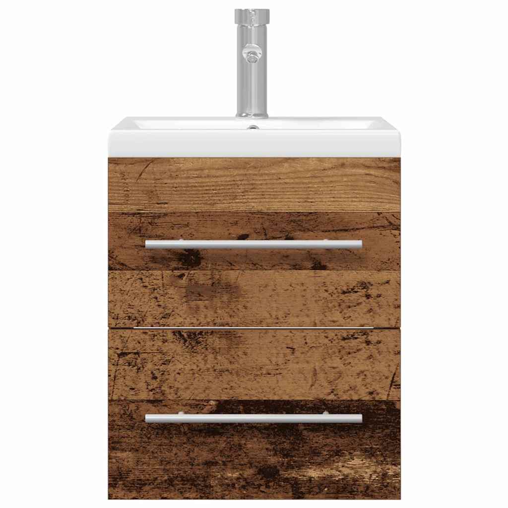 vidaXL Szafka pod umywalkę z szufladą Stare drewno 41 x 38,5 x 48 cm