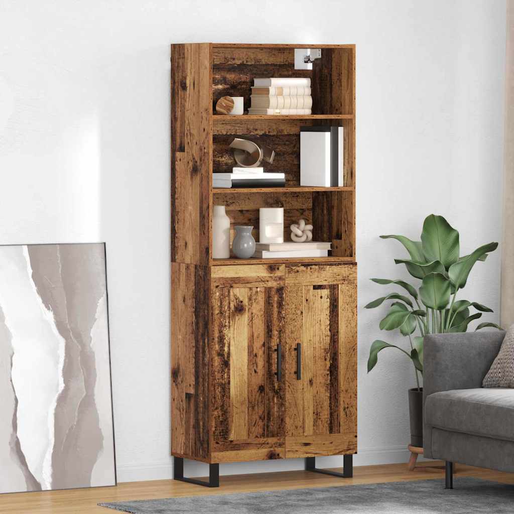 vidaXL Highboard 2 szt. Stare drewno 69,5 x 34 x 180 cm