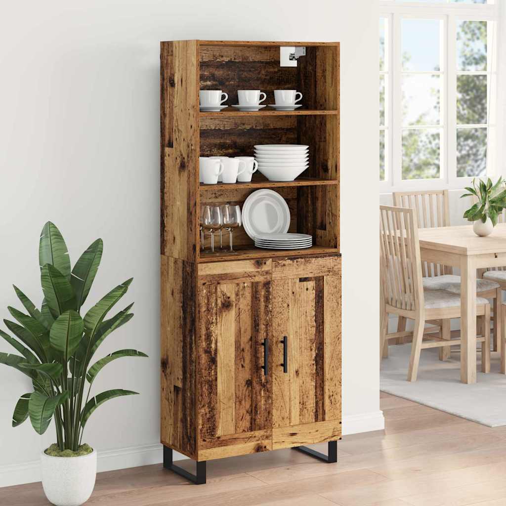 vidaXL Highboard 2 szt. Stare drewno 69,5 x 34 x 180 cm