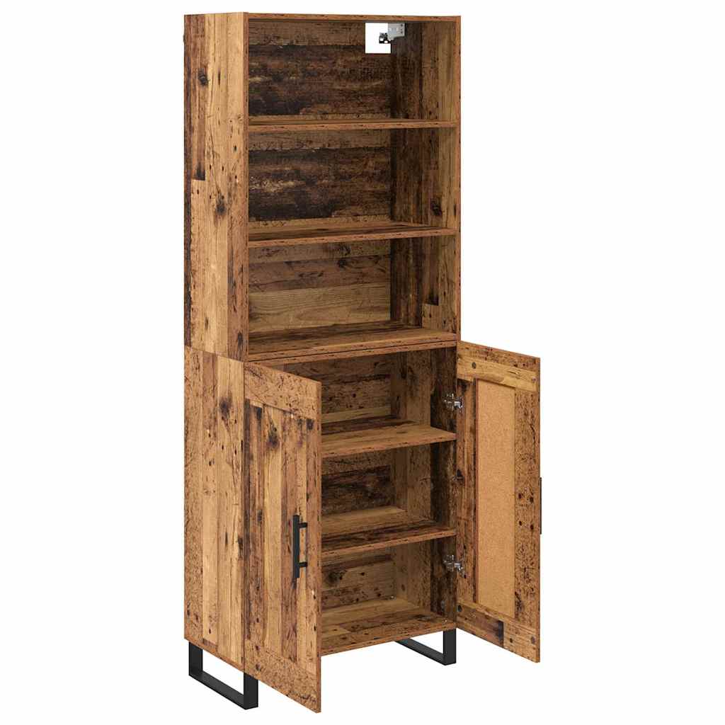 vidaXL Highboard 2 szt. Stare drewno 69,5 x 34 x 180 cm