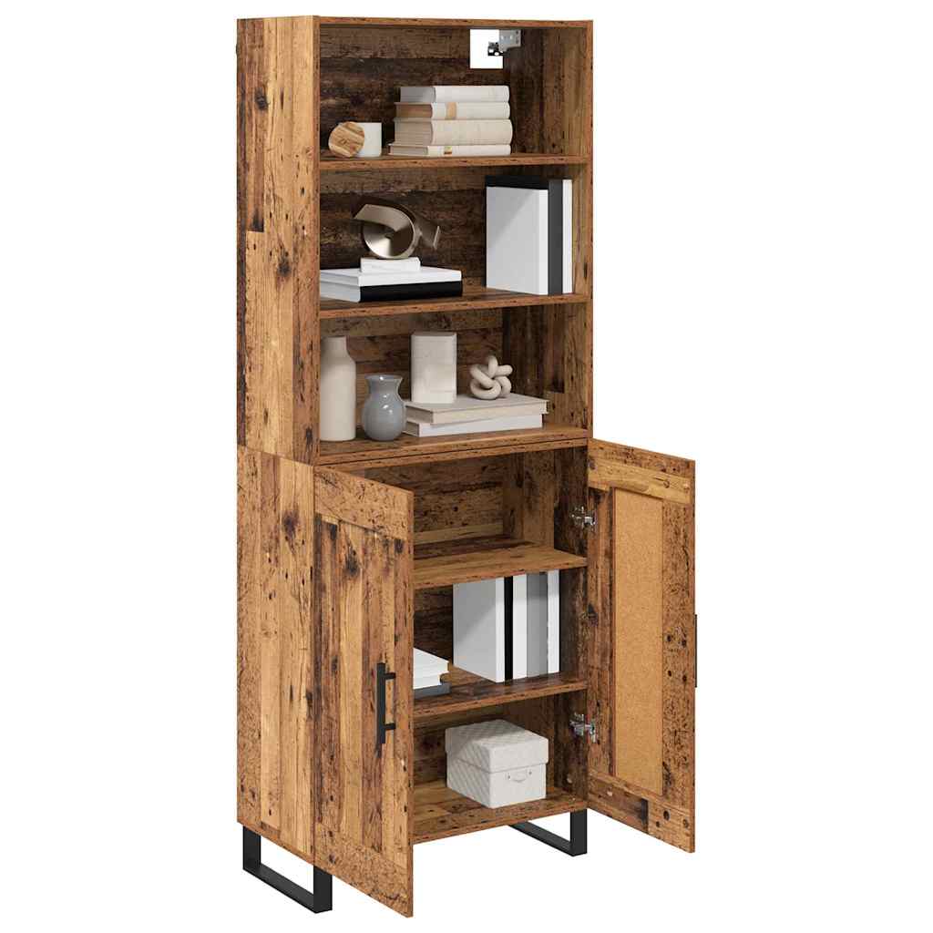 vidaXL Highboard 2 szt. Stare drewno 69,5 x 34 x 180 cm