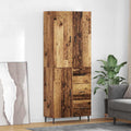 vidaXL Highboard 2 pcs Stare drewno Drewno inżynieryjne i szkło