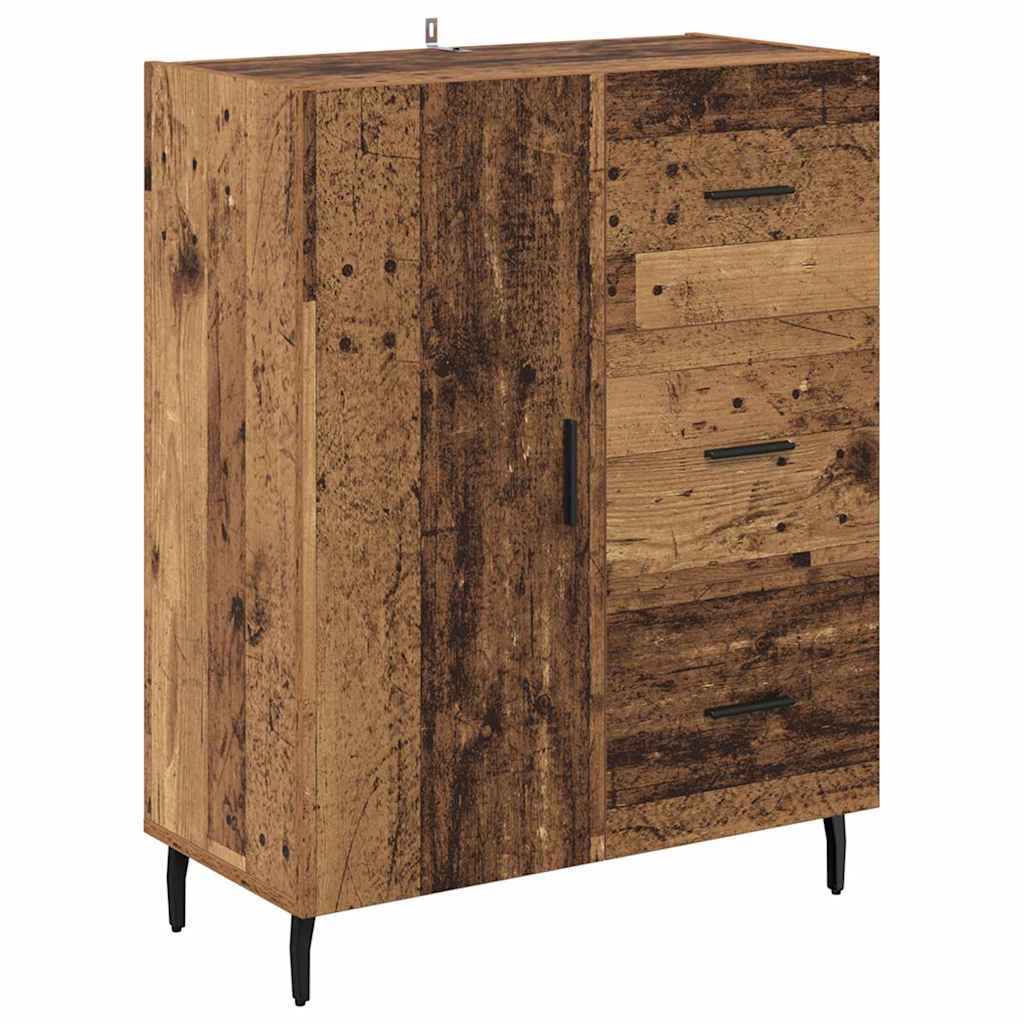 vidaXL Highboard 2 pcs Stare drewno Drewno inżynieryjne i szkło