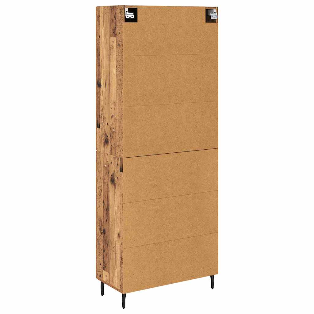 vidaXL Highboard 2 pcs Stare drewno Drewno inżynieryjne i szkło