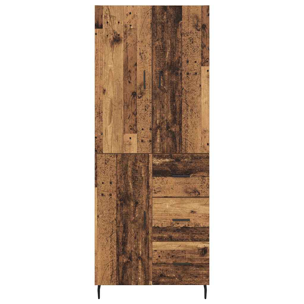 vidaXL Highboard 2 pcs Stare drewno Drewno inżynieryjne i szkło