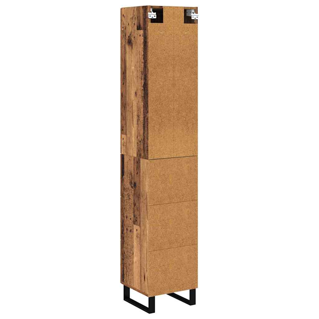 vidaXL Highboard z szufladą Stare drewno 34,5 x 34 x 180 cm