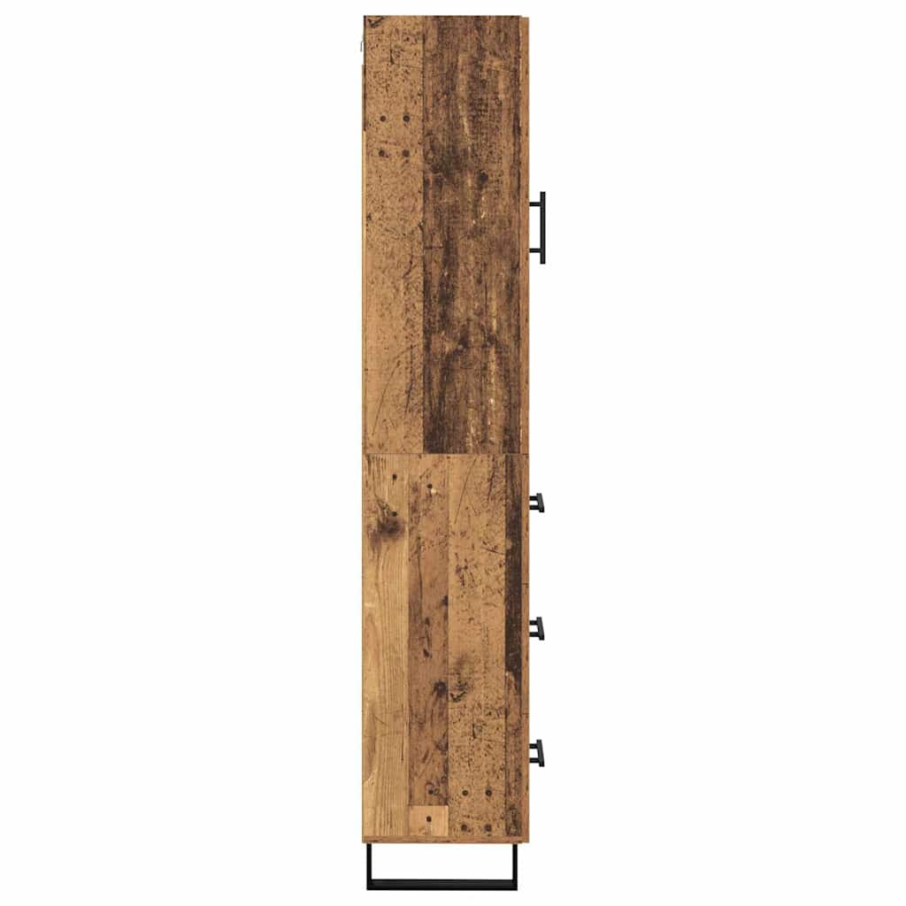 vidaXL Highboard z szufladą Stare drewno 34,5 x 34 x 180 cm