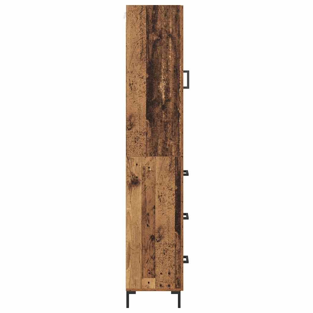 vidaXL Highboard z szufladą Stare drewno 69,5 x 34 x 180 cm