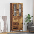 vidaXL Highboard Montowane na ścianie Stare drewno 69,5 x 34 x 180 cm