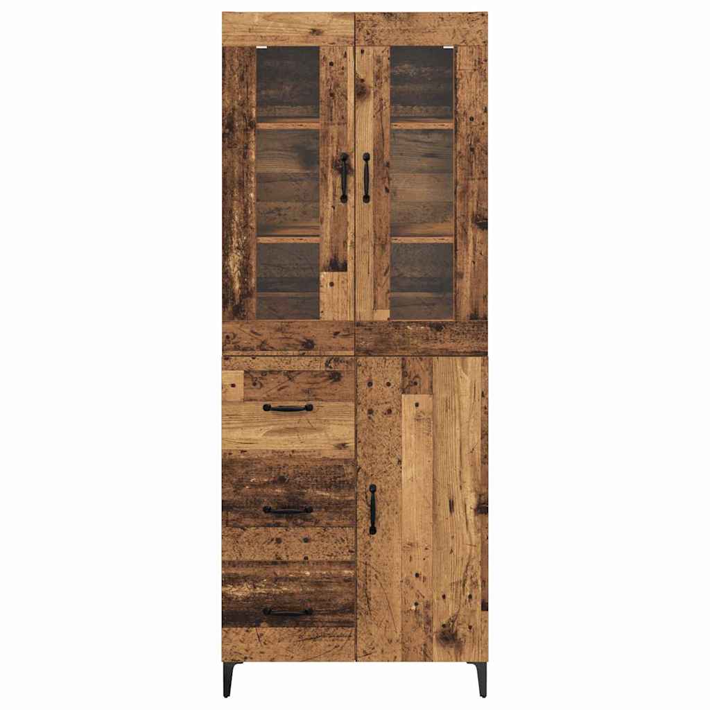 vidaXL Highboard Montowane na ścianie Stare drewno 69,5 x 34 x 180 cm